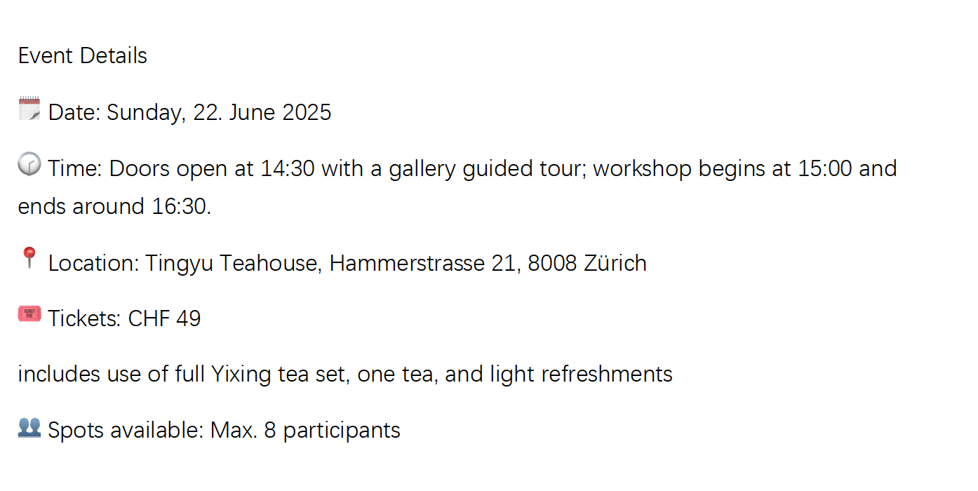 Experience Traditional Chinese Tea Brewing (22. June 2025)
